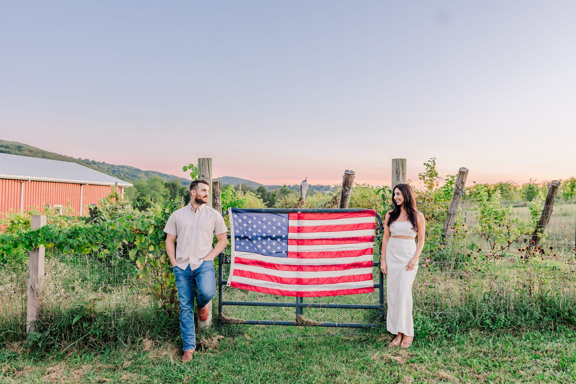 Joe and Lindsey at the vineyard