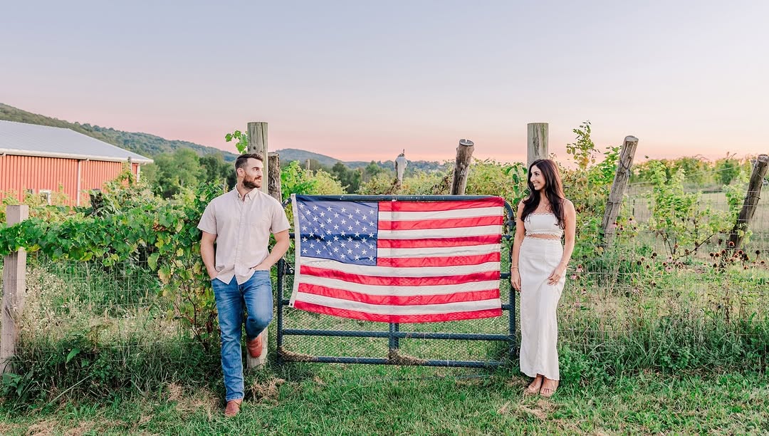 Joe and Lindsey at the vineyard